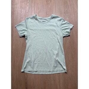 Pact Organic Cotton Short Sleeve T-Shirt Mint Green Crew Neck Womens Small